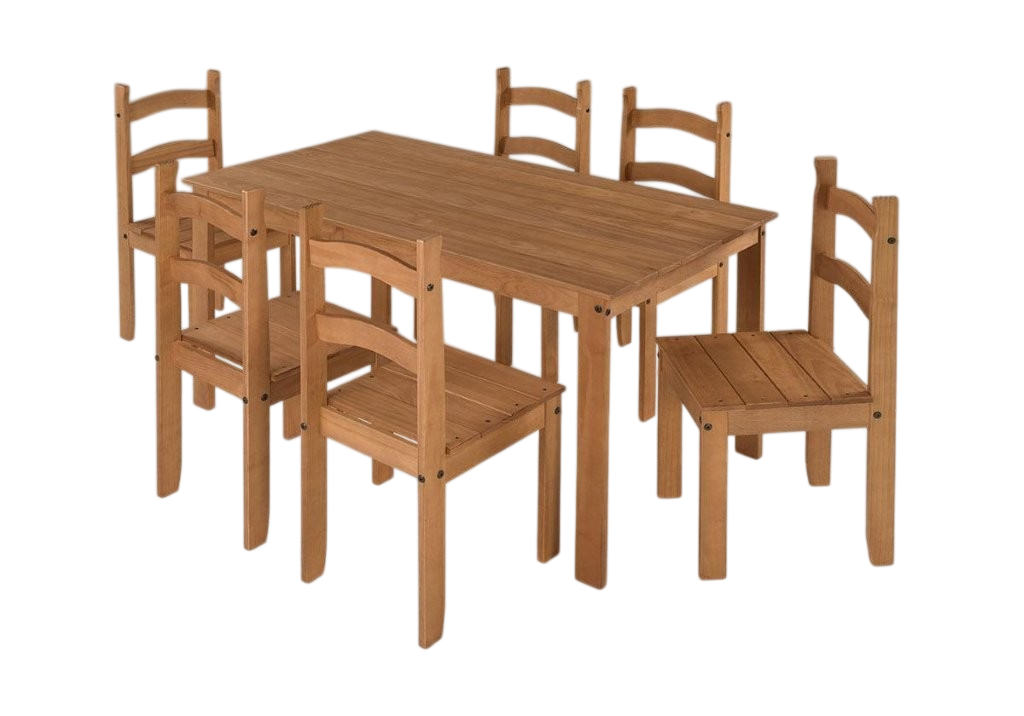 JGO COMEDOR 6 SILLAS COLOR NATURAL O NATURAL CON NEGRO